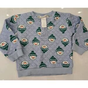 Berkeley Jensen Snowman Quilt Sweater Blue Unisex Size 2T Holiday Christmas Ugly